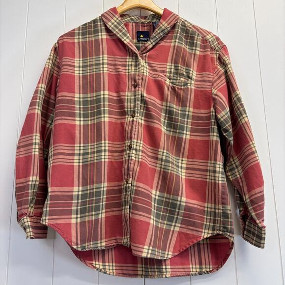 Vintage Liz Sport Women Boho Indie Western Soft Flannel Plaid Top Size S Classic - Picture 1 of 9